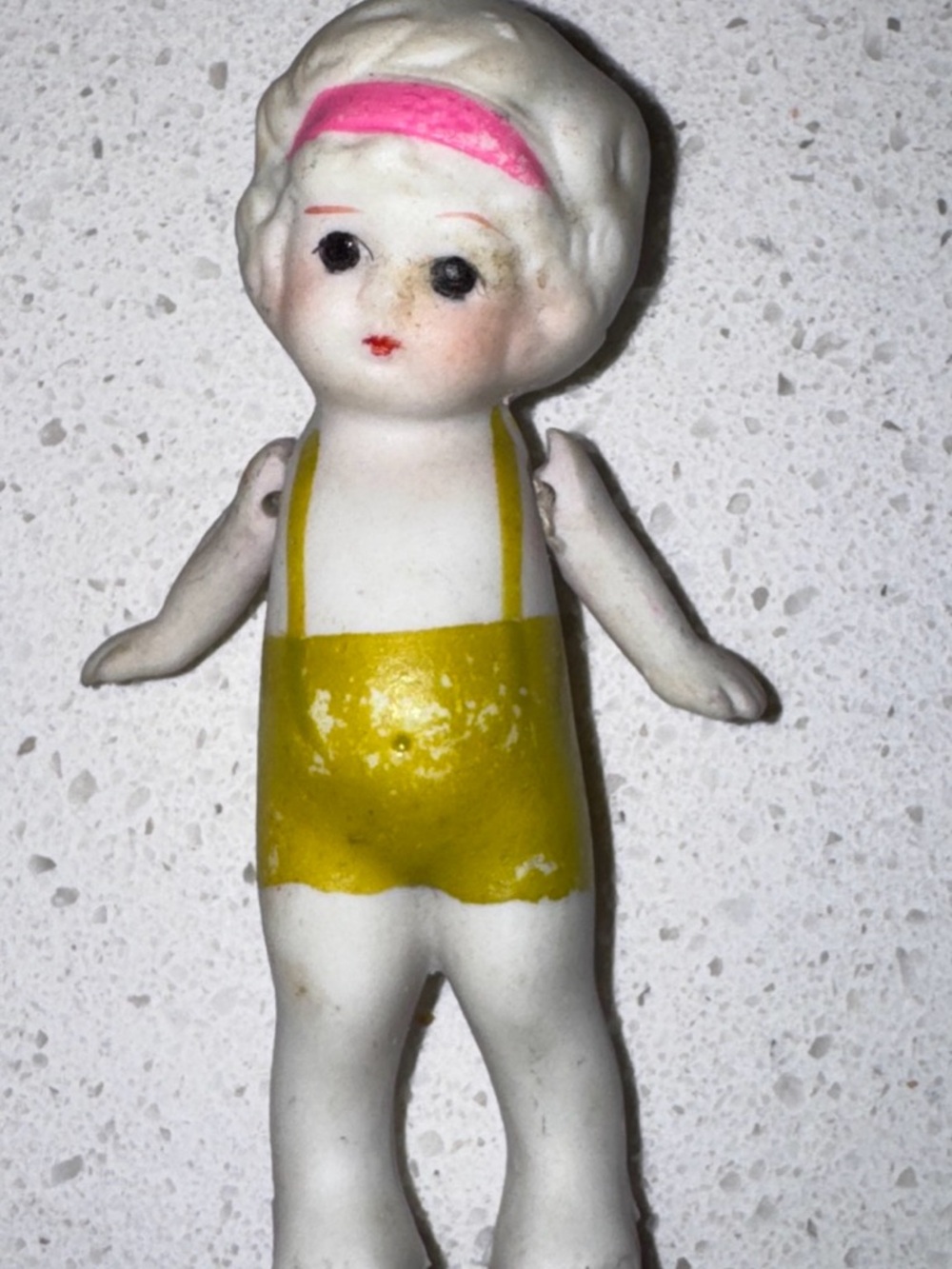 Vintage Japan Bisque Jointed Arm Kewpie Charlotte Frozen Type 3.5 Miniature Doll